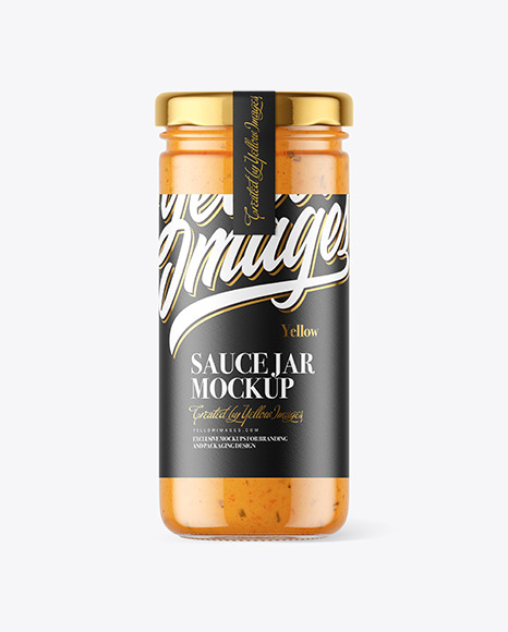 Clear Glass Jar with Chipotle Sauce Mockup