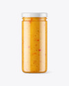 Clear Glass Jar with Curry Sauce Mockup