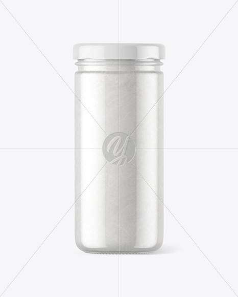 Clear Glass Jar with Coconut Oil Mockup