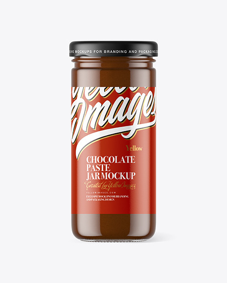 Clear Glass Jar with Chocolate Paste Mockup