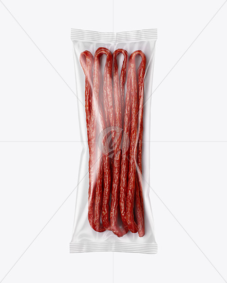 Plastic Bag With Chili Kabanos Sausage Mockup
