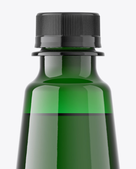 Green Plastic Beer Bottle Mockup