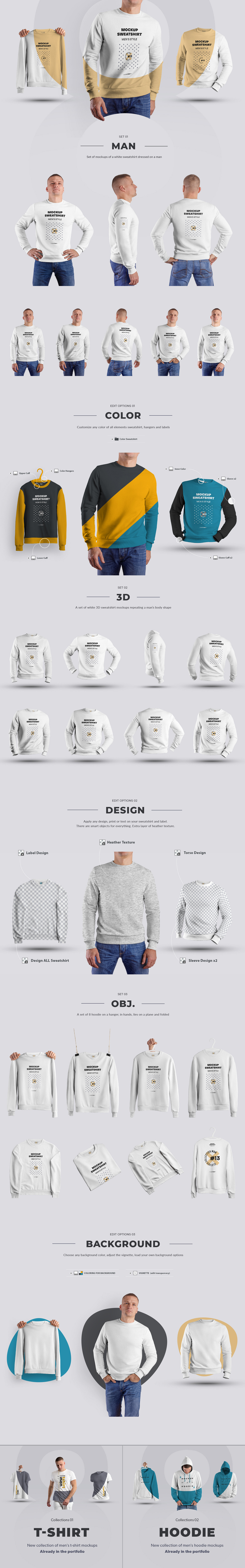 24 Mockup Men Sweatshirt - Man/3D/Objects ( Collection #3 )