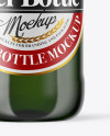 Green Glass Beer Bottle Mockup