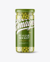 Clear Glass Jar with Green Peas Mockup