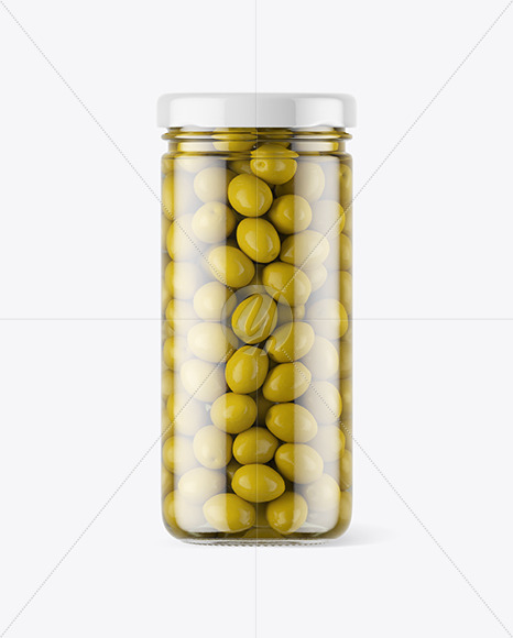 Clear Glass Jar with Olives Mockup