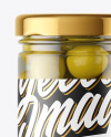 Clear Glass Jar with Olives Mockup