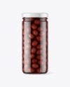 Clear Glass Jar with Kalamata Olives Mockup