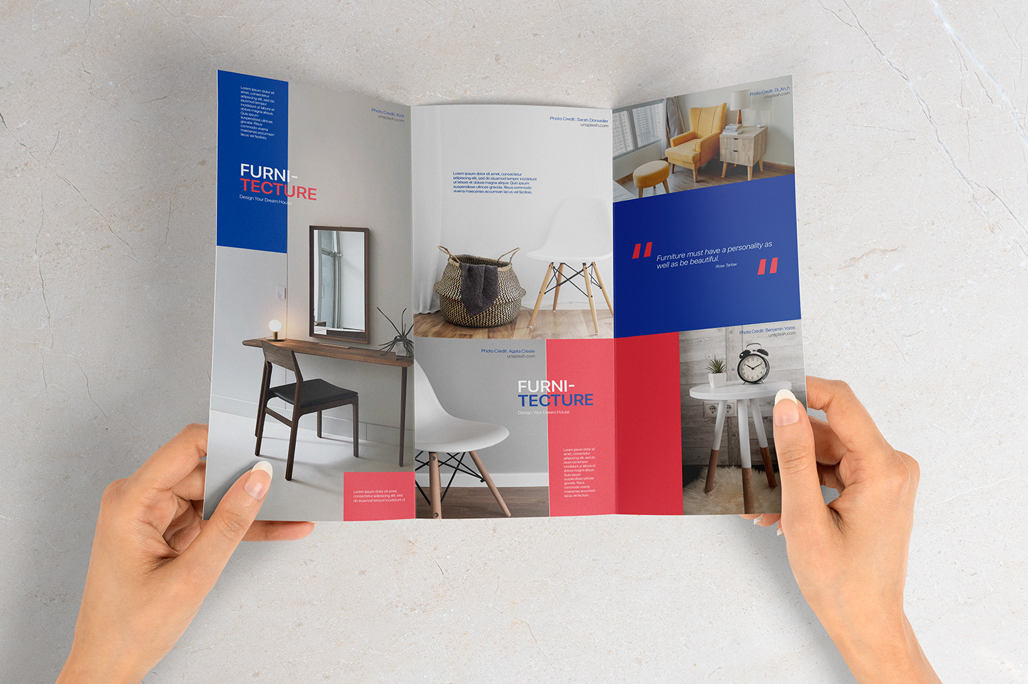 Trifold A4 Brochure Mockup - Set of 5