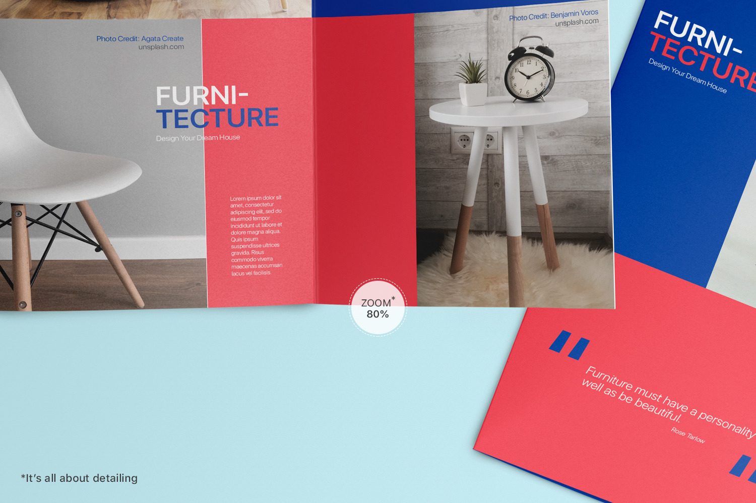 Trifold A4 Brochure Mockup - Set of 5