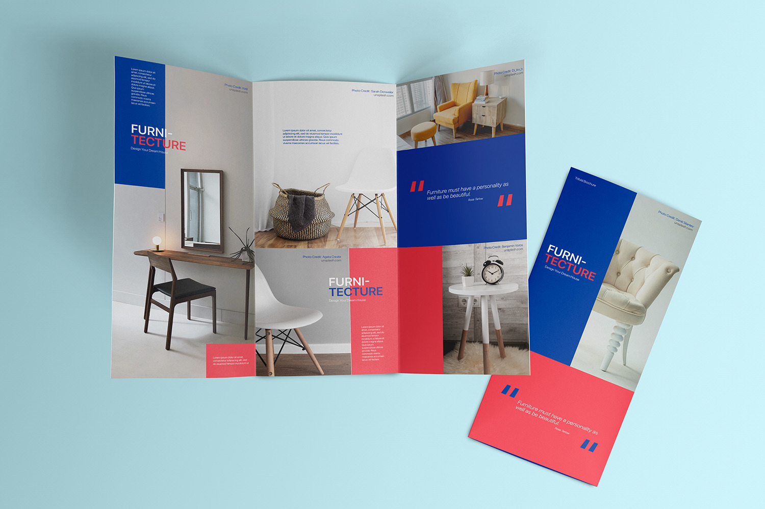 Trifold A4 Brochure Mockup - Set of 5