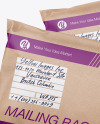 Two Kraft Mailing Bags Mockup - Front View