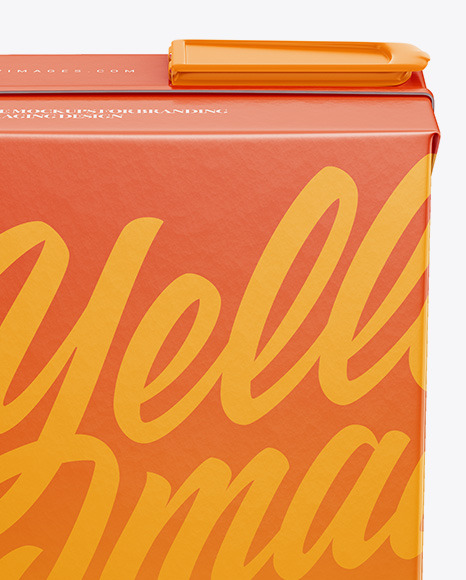 Juice Box Mockup - Front view (High Angle)