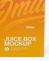 Juice Box Mockup - Front view (High Angle)