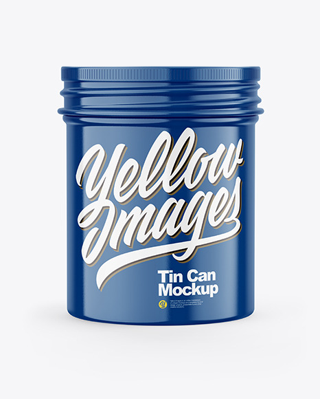 Glossy Cosmetic Tin Can Mockup