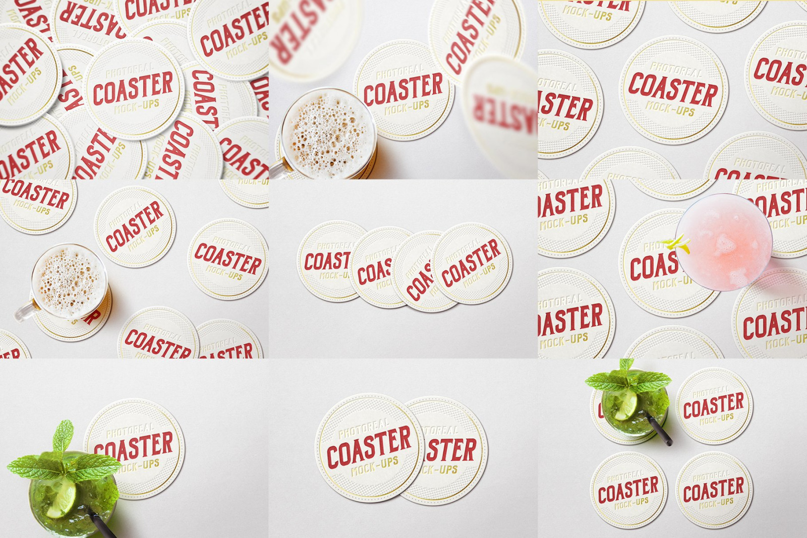 Coaster Mockup Bundle Coaster Mockup Bundle