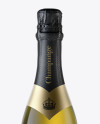 Antique Green Champagne Bottle with Textured Foil Mockup