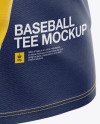 Men&#039;s Baseball T-shirt with Long Sleeves Mockup - Side View