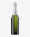 Green Glass Champagne Bottle with Textured Foil Mockup