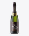 Green Glass Champagne Bottle with Textured Foil Mockup