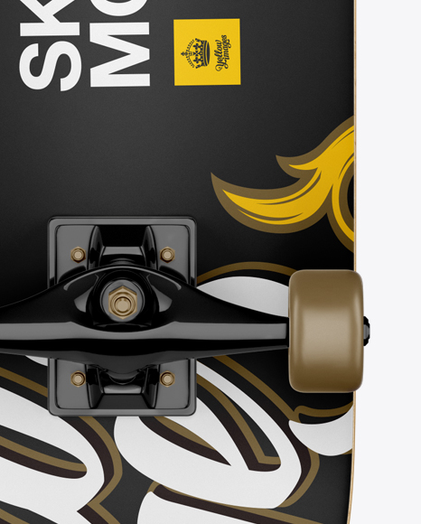 Skateboard Mockup - Back View