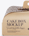 Carton Cake Box Mockup - Front View