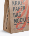 Kraft Paper Bag Mockup - Halfside View