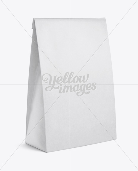 Paper Bag Mockup - Halfside View