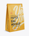 Paper Bag Mockup - Halfside View