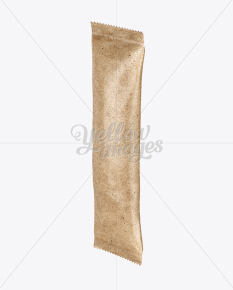 Kraft Stick Sachet Mockup - Halfside View Kraft Stick Sachet Mockup - Halfside View