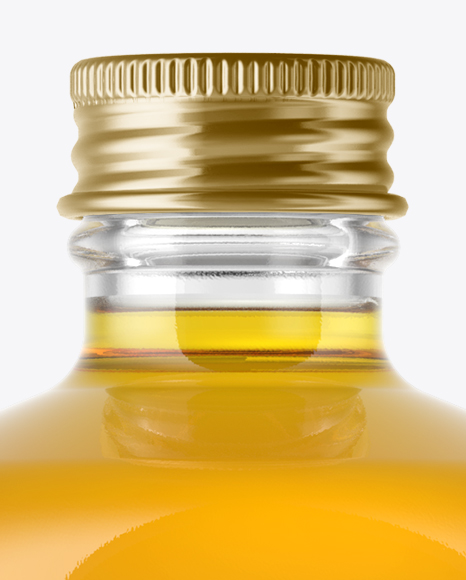 Clear Glass Bottle With Apple Juice Mockup