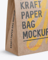 Kraft Paper Bag Mockup - Halfside View