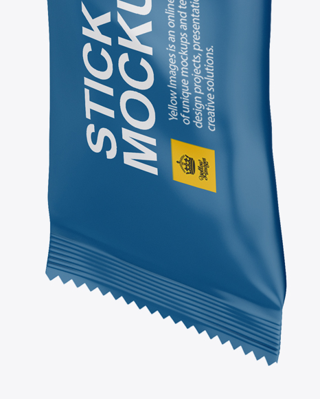 Matte Stick Sachet Mockup - Halfside View