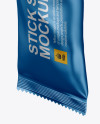 Matte Metallic Stick Sachet Mockup - Halfside View Matte Metallic Stick Sachet Mockup - Halfside View