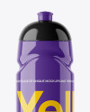 Glossy Sport Bottle Mockup - Front View