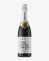 Black Matte Champagne Bottle with Textured Foil Mockup