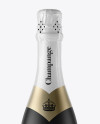 Black Matte Champagne Bottle with Textured Foil Mockup