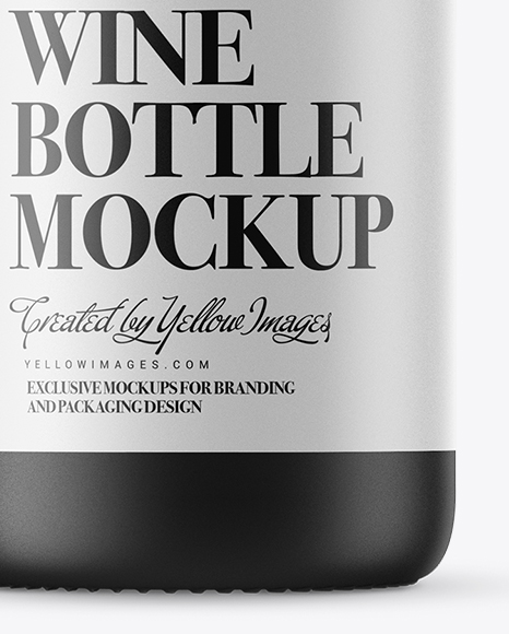 Black Matte Champagne Bottle with Textured Foil Mockup - Free Download