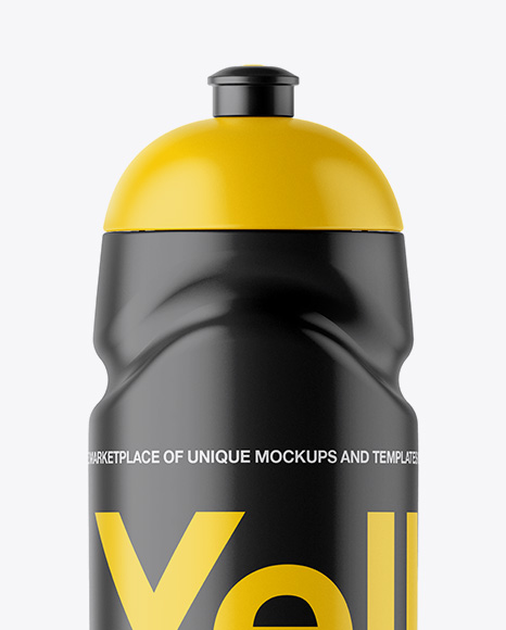 Matte Sport Bottle Mockup - Front View