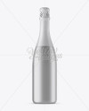 Matte Metallic Champagne Bottle with Textured Foil Mockup