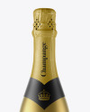 Matte Metallic Champagne Bottle with Textured Foil Mockup