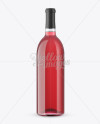 Clear Glass Bottle With Pink Wine Mockup