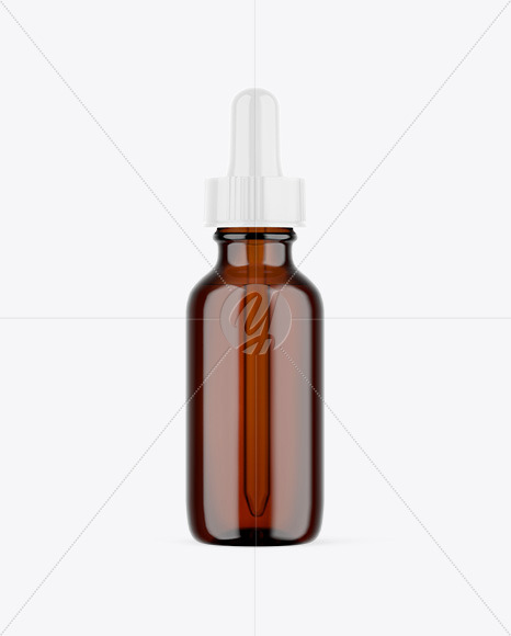 Amber Glass Dropper Bottle Mockup