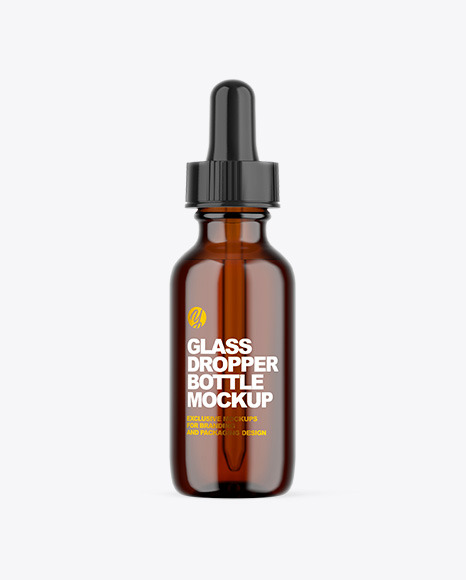 Amber Glass Dropper Bottle Mockup