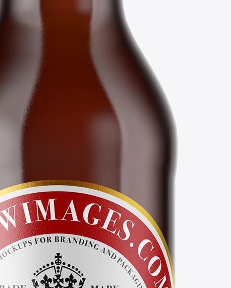 Amber Glass Beer Bottle Mockup