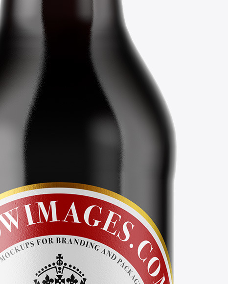 Amber Glass Dark Beer Bottle Mockup