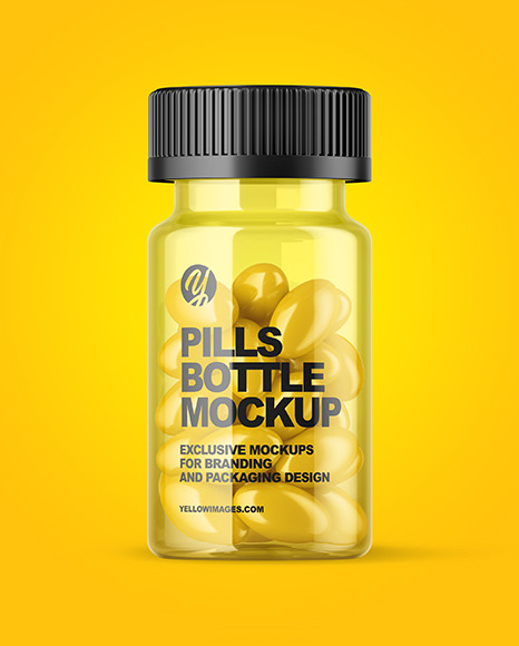 Clear Pills Bottle Mockup Clear Pills Bottle Mockup