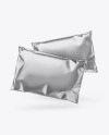 Two Metallic Mailing Bags Mockup - Front View