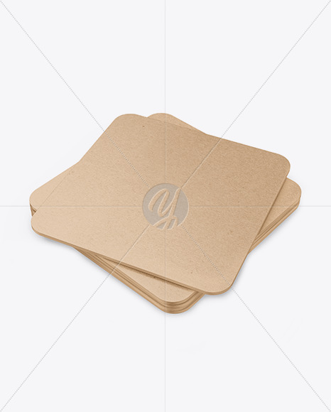 Kraft Beverage Coasters Mockup