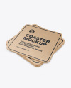 Kraft Beverage Coasters Mockup